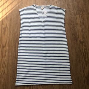 J crew striped v neck dress— NEW WITH TAGS